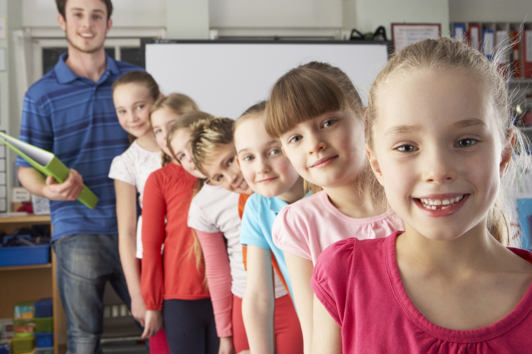 3960567-teacher-with-line-up-of-children-in-class
